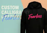 design custom hoodie graphics with calligraphy flair